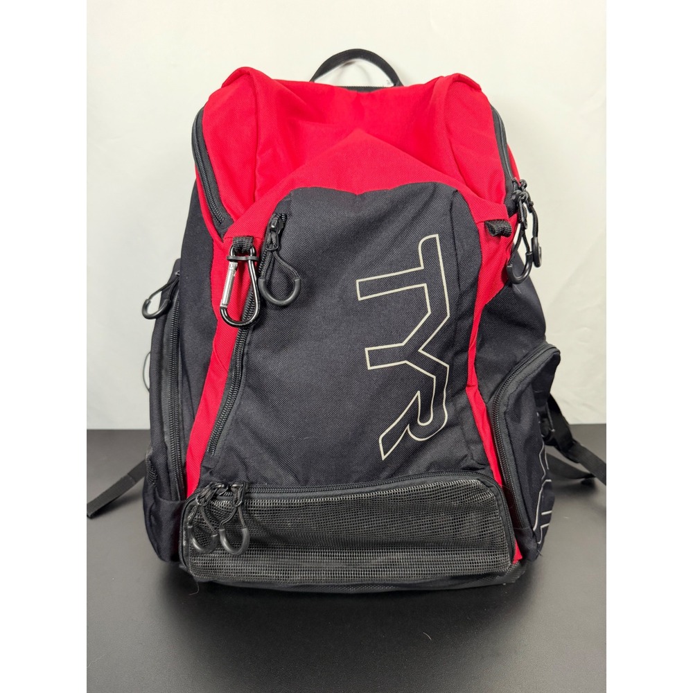 TYR Alliance 45L Swim Backpack Red Black Athletic Gear Bag LATBP45